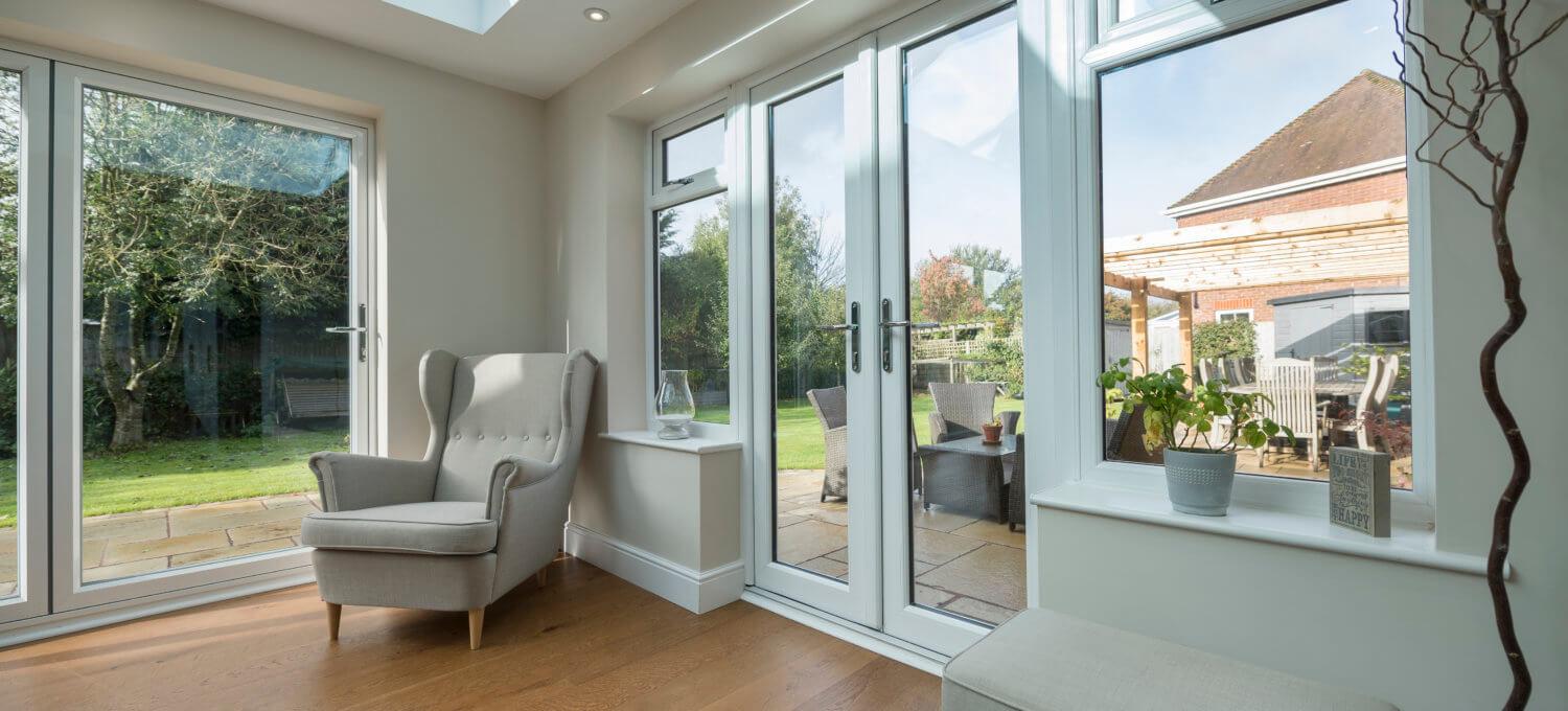 uPVC sliding doors with glass panels