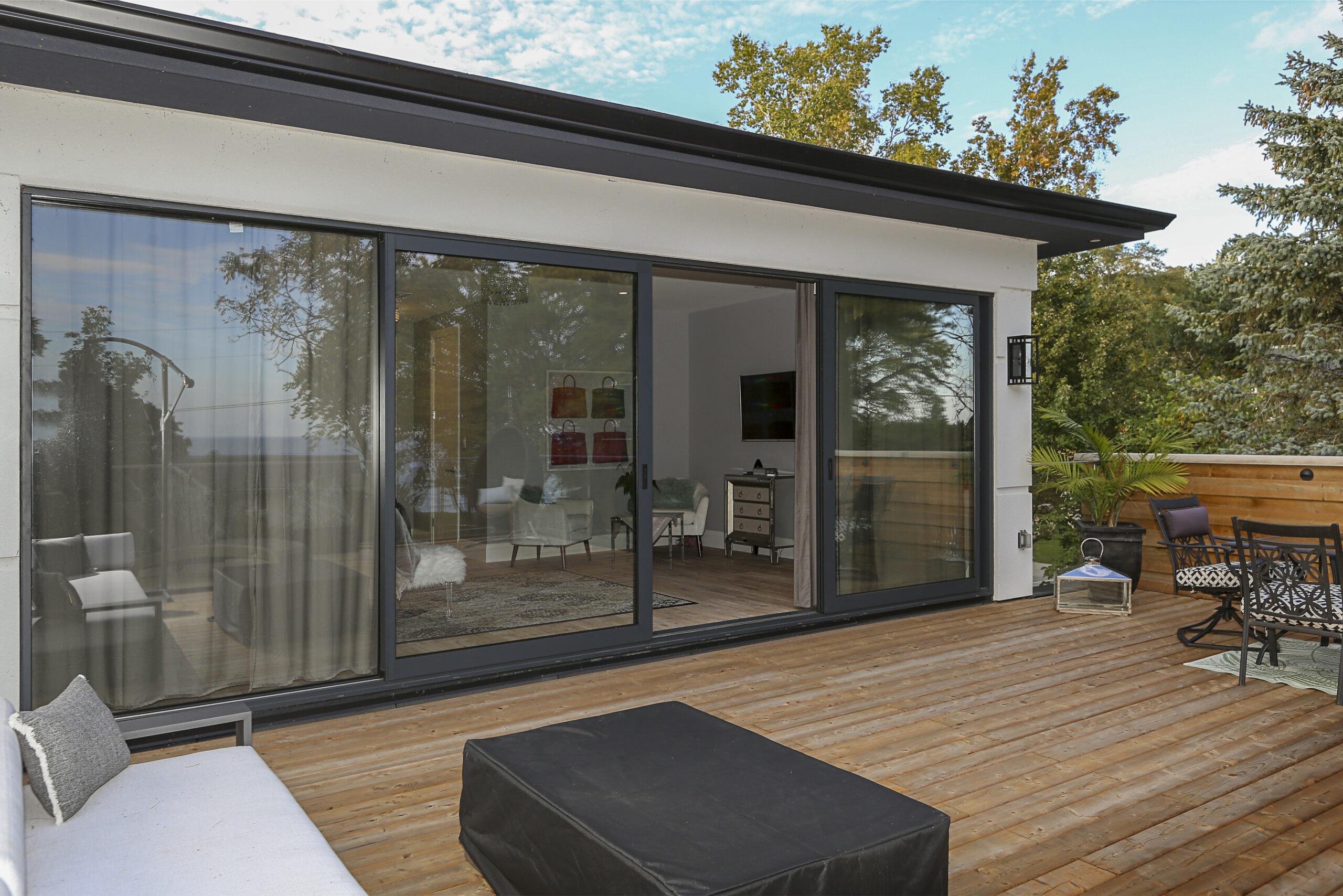 Modern building facade with uPVC glazing