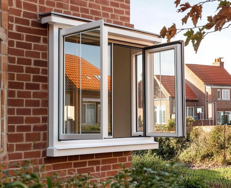 Casement window installed in modern house
