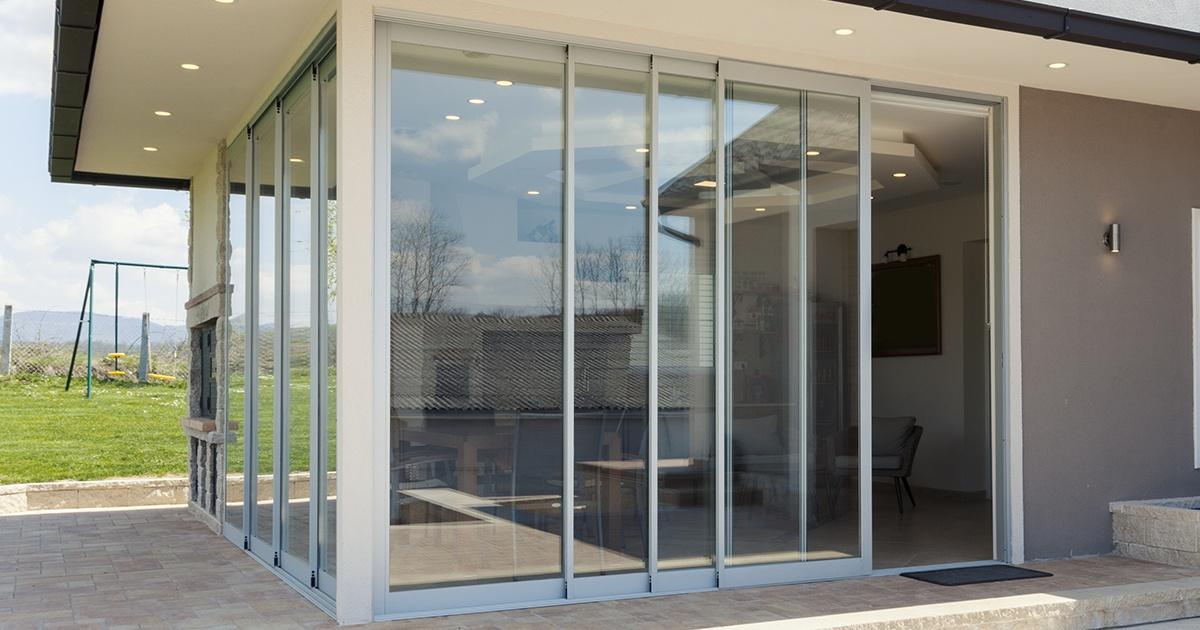 Sliding window on balcony