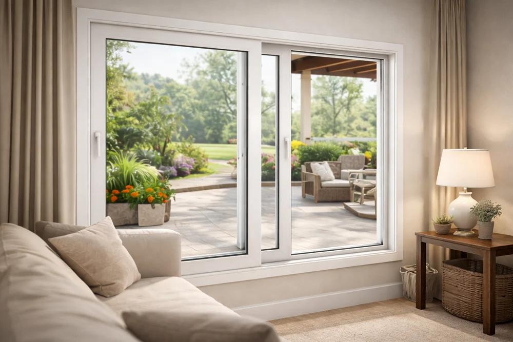 Large sliding window apartment view